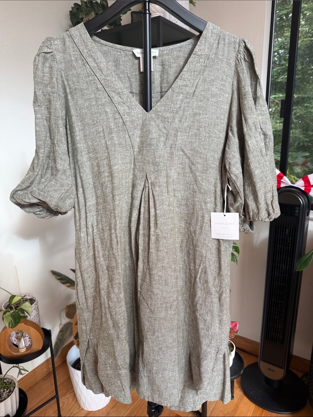 Cynthia Rowley Olive-Grey Mini Dress